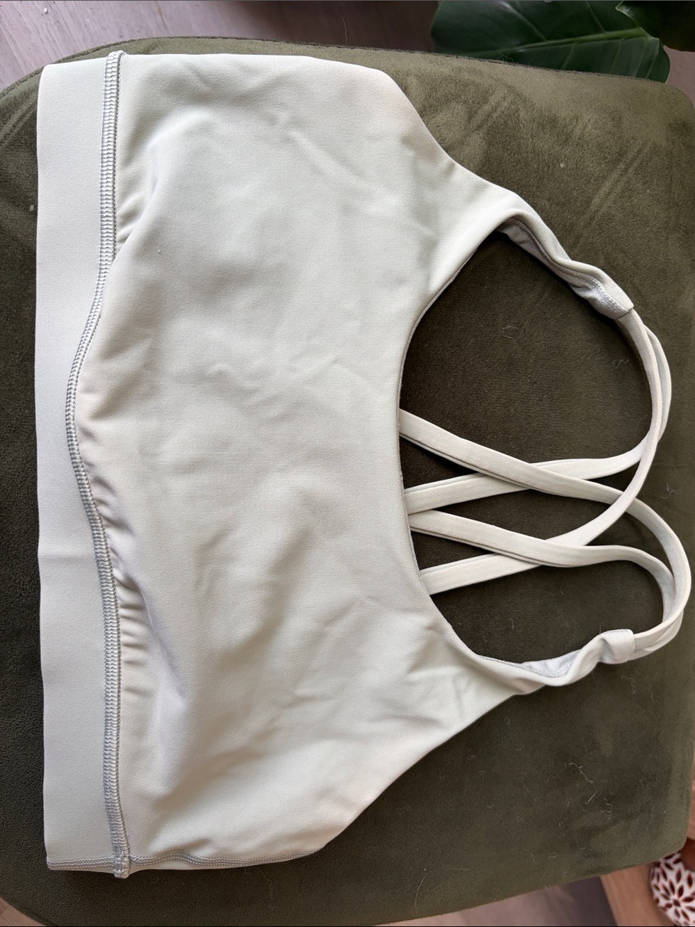 lululemon athletica Cream Double-Strap Crisscross Sports Bra